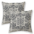 Betginy Boho Pillow Covers 20X20, Black And Cream Ethnic Design Outdoor Decorative Throw Pillows For Couch, Carpet Pattern Decor Cushion Cover 2 Pcs Farmhouse Linen Pillowcase For Bed Car Safa