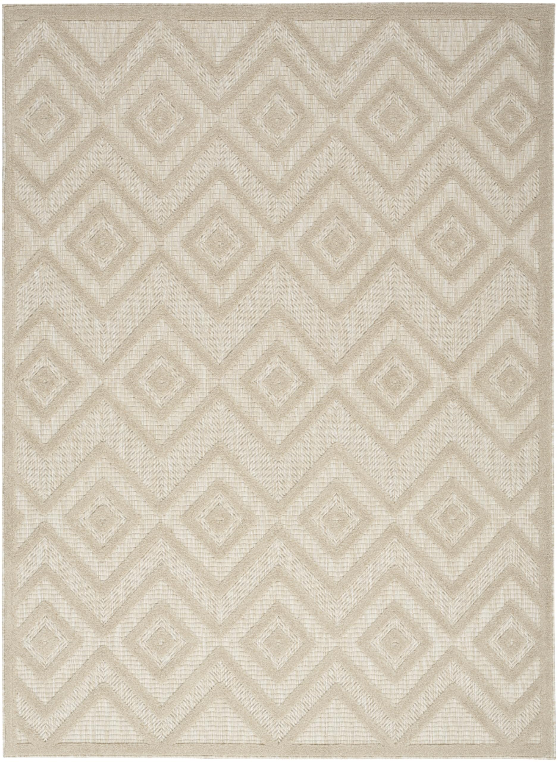 Nourison Versatile Indoor/Outdoor Cream 5' X 7' Area Rug, Easy Cleaning, Non Shedding, Bed Room, Living Room, Dining Room, Backyard, Deck, Patio (5X7)