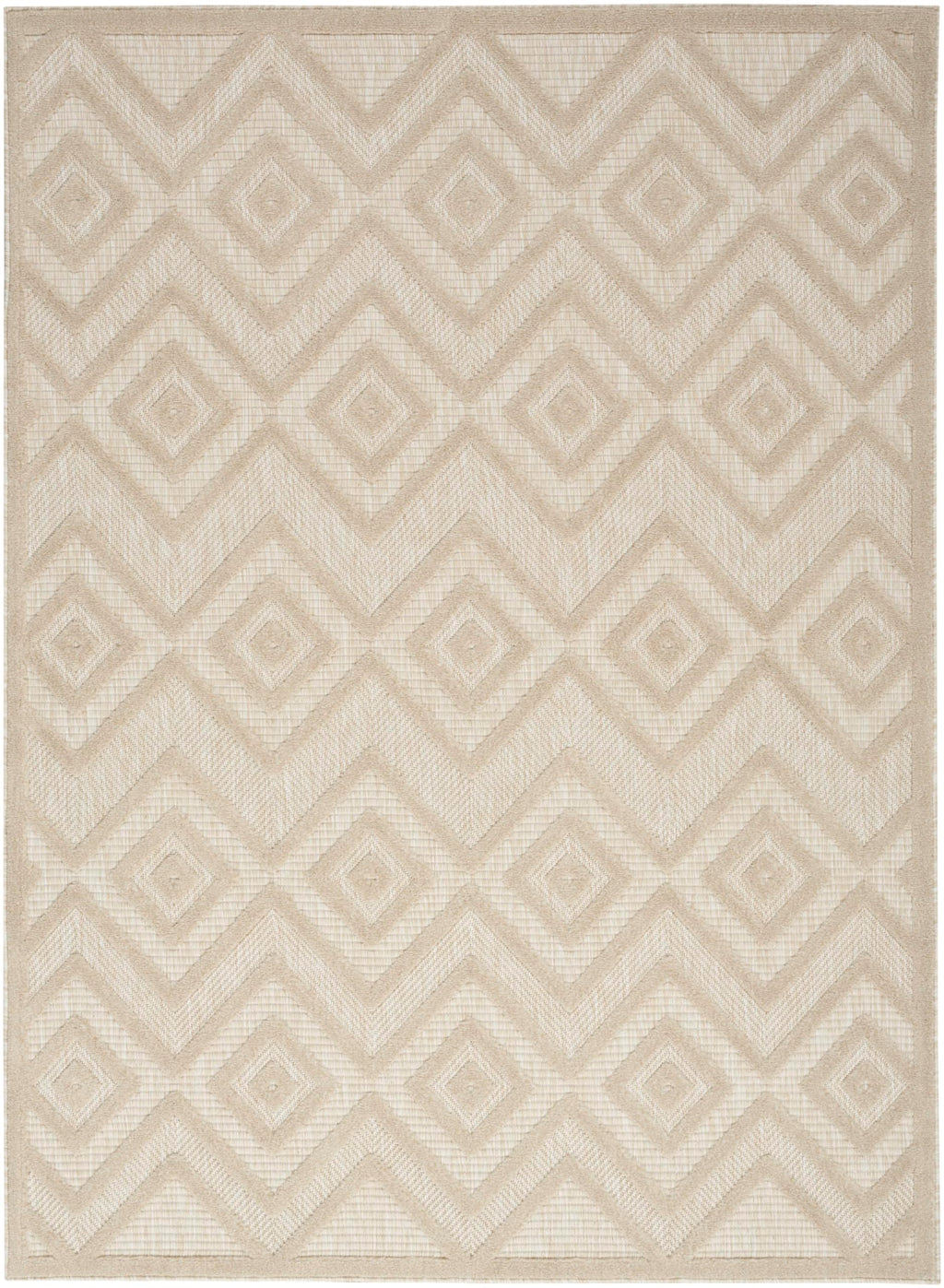 Nourison Versatile Indoor/Outdoor Cream 6' X 9' Area Rug, Easy Cleaning, Non Shedding, Bed Room, Living Room, Dining Room, Backyard, Deck, Patio (6X9)