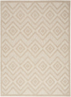 Nourison Versatile Indoor/Outdoor Cream 6' X 9' Area Rug, Easy Cleaning, Non Shedding, Bed Room, Living Room, Dining Room, Backyard, Deck, Patio (6X9)