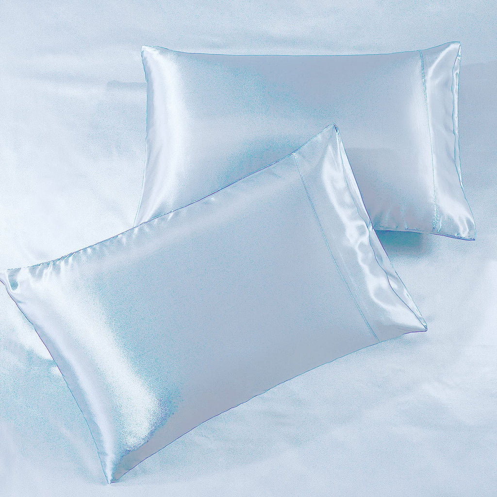 Satin Sheets Twin [3-Piece, Baby Blue] Hotel Luxury Silky Bed Sheets - Extra Soft 1800 Microfiber Sheet Set, Wrinkle, Fade, Stai