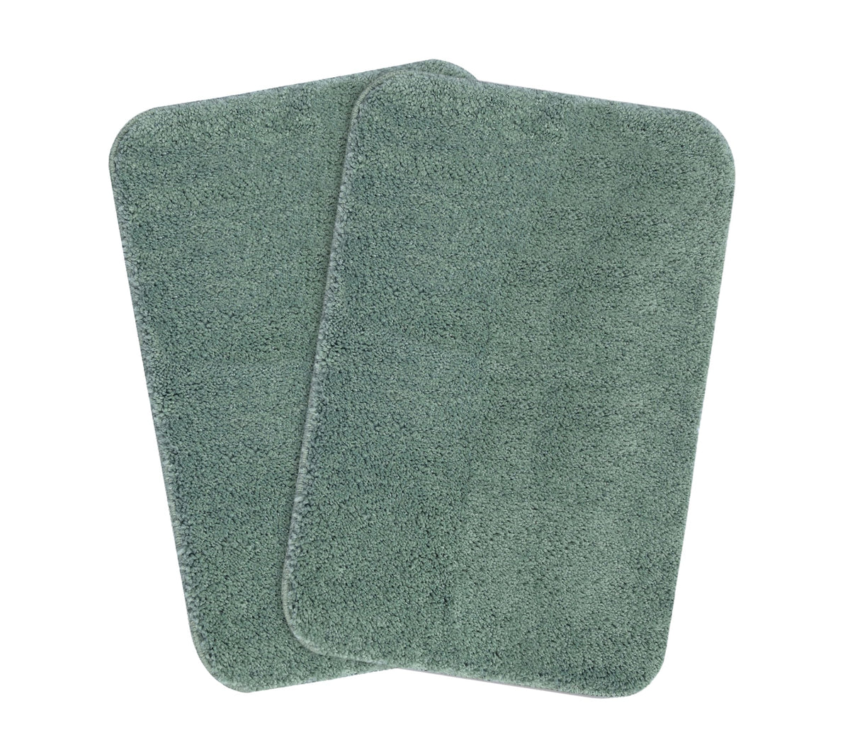 Saral Home Solid Soft Microfibe Antiskid Bathmat 2Pc (Sage Green, 35X502PC)