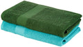 Amazon Brand  Solimo 100% Cotton 2 Piece Bath Towel Set, 380 GSM (Baltic Blue, Mint Green)