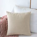Home Brilliant Burlap Solid Linen European Throw Pillow Sham Cushion Cover for Bench, 20x20(50x50cm), Light Linen