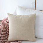Home Brilliant Burlap Solid Linen European Throw Pillow Sham Cushion Cover for Bench, 20x20(50x50cm), Light Linen