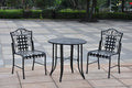 International Caravan 200380-Og-165254-O-852719 Wrought Iron Patio Bistro Set In Black Finish, Matte Brown
