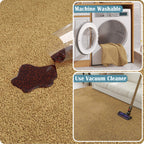 Jinchan Solid Plush Area Rug 3X5 Performance Shaggy Rug Washable Area Rug Indoor Soft Rug Modern Faux Wool Rug Cozy Non Slip Car