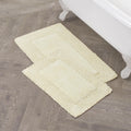 Laura Ashley Ruffle Border 100% Cotton Bath Rug Set, Yellow, 17 x 24/ 20 x 32