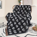 Shesyuki Boho Throw Blanket Reversible Cotton Bohemian Tapestry Hippie Room Decor Double Sided (Boho Skull Print Black 50'X60'