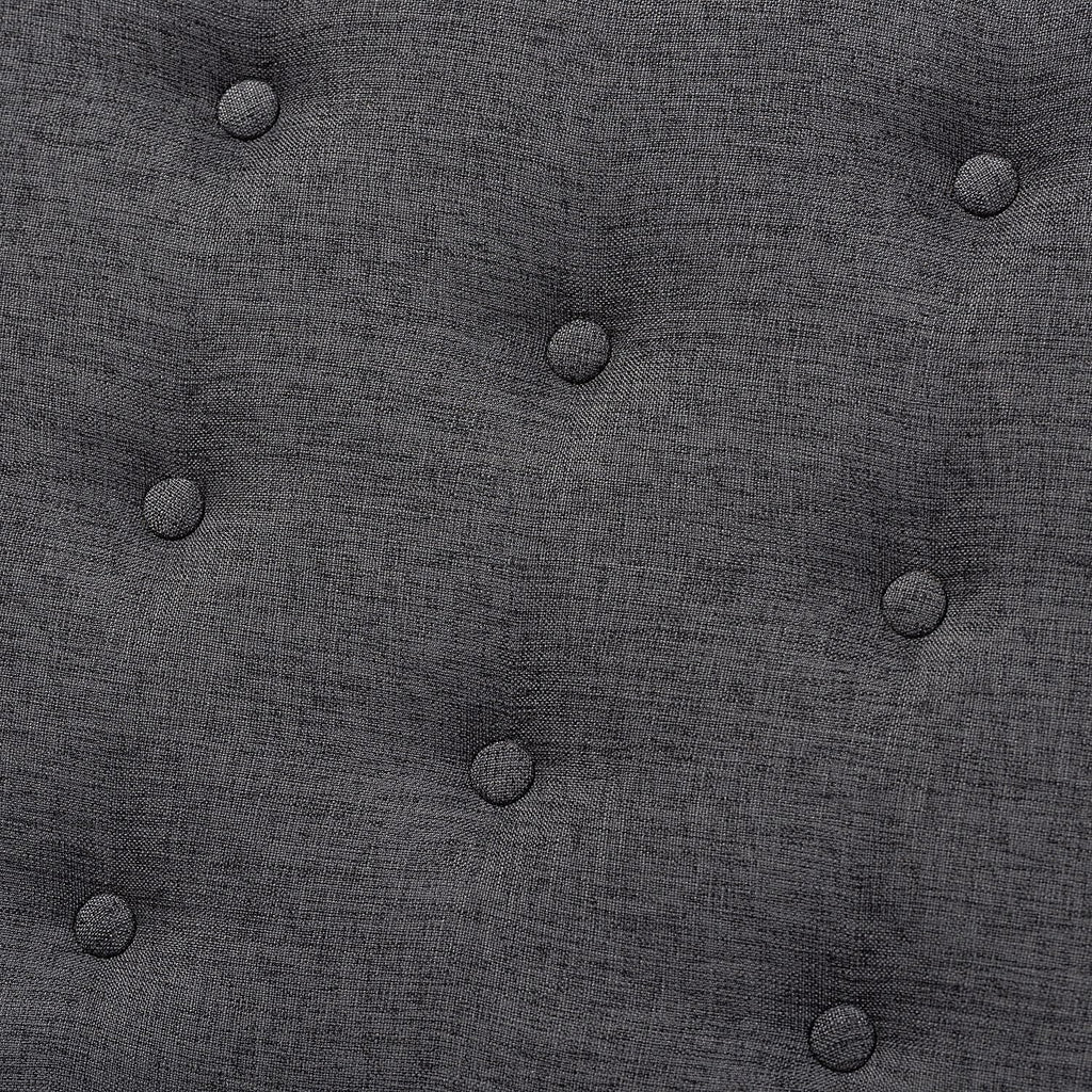 Baxton Studio Linus Mid-Century Modern Dark Grey Fabric Upholstered and Button Tufted Wood Bench
