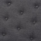 Baxton Studio Linus Mid-Century Modern Dark Grey Fabric Upholstered and Button Tufted Wood Bench