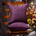Scarlett Linens Embroidered Cushion Covers 16X16 Inches Pack Of 1 | Purple Pillows Decorative | Plum Pillows With Thread And Seq