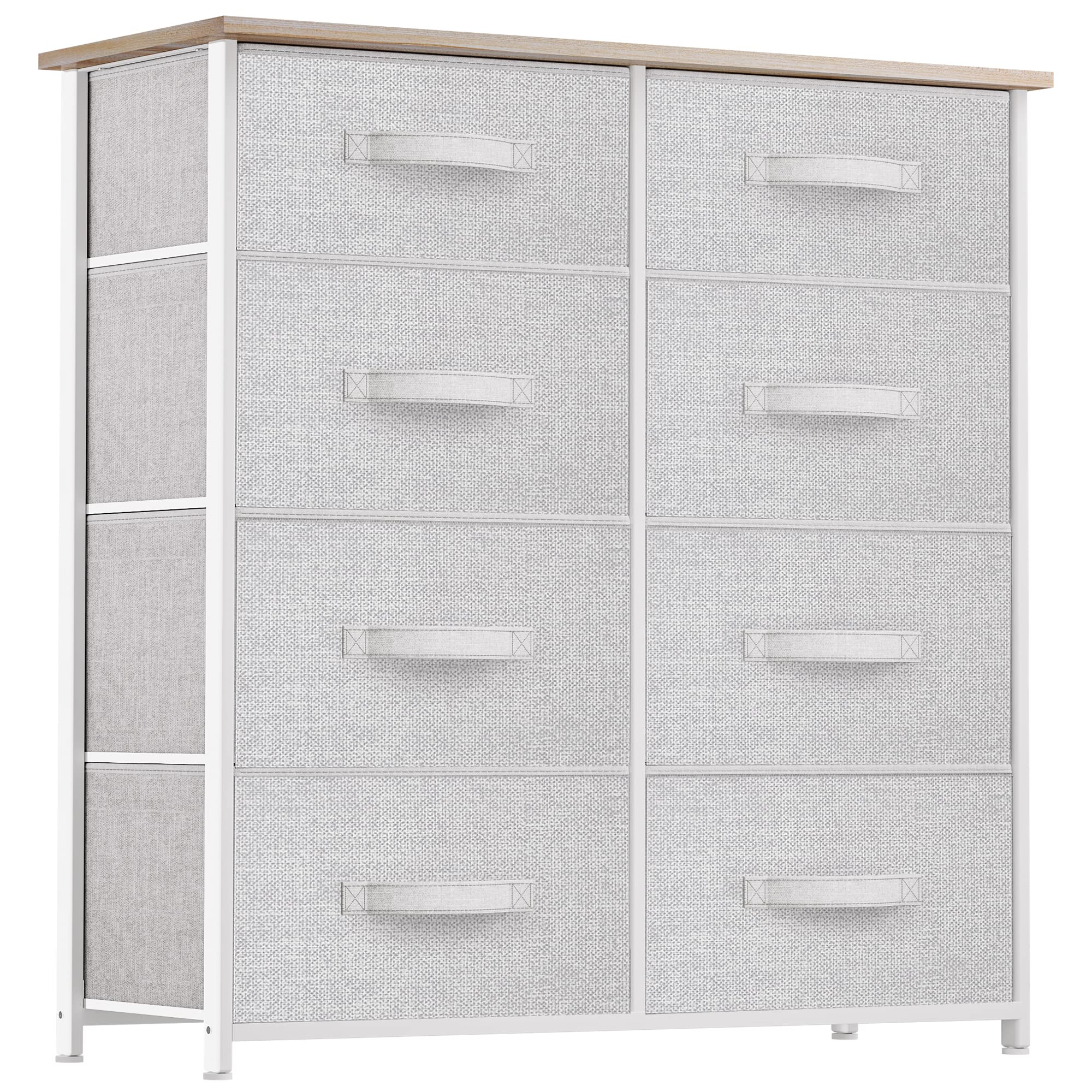 YITAHOME Fabric Dresser for Bedroom, Tall Dresser with 8 Drawers, Storage Tower with Fabric Bins, Chest of Drawers for Closet & 