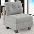 Belffin Middle Module Seat for Modular Sofa Sectional Couch with Storage Accent Armless Sofa Chair Modern Fabric Light Grey