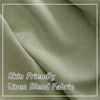 Donren Sage Green Linen Back Tab Curtains 72 Inches Long 2 Panels Set For Guest Room - Modern Country Rod Pocket Semi Sheer Privacy Drapes Hooks Belt Pleated Light Filtering Playroom Curtains