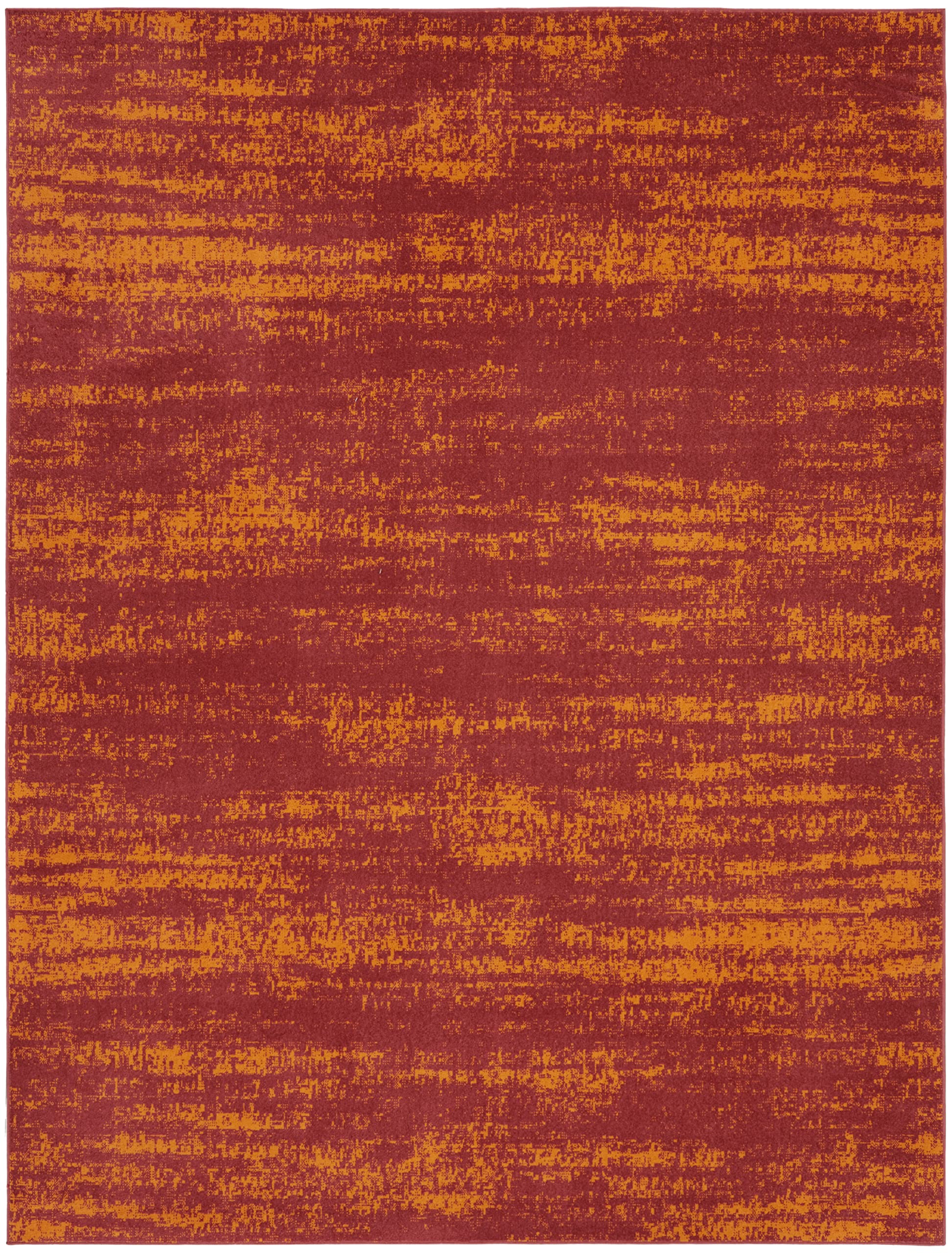 Nourison Essentials Indoor/Outdoor Solid Abstract Red 8' X 10' Area Rug, Easy Cleaning, Non Shedding, Bed Room, Living Room, Dining Room, Backyard, Deck, Patio (8X10)
