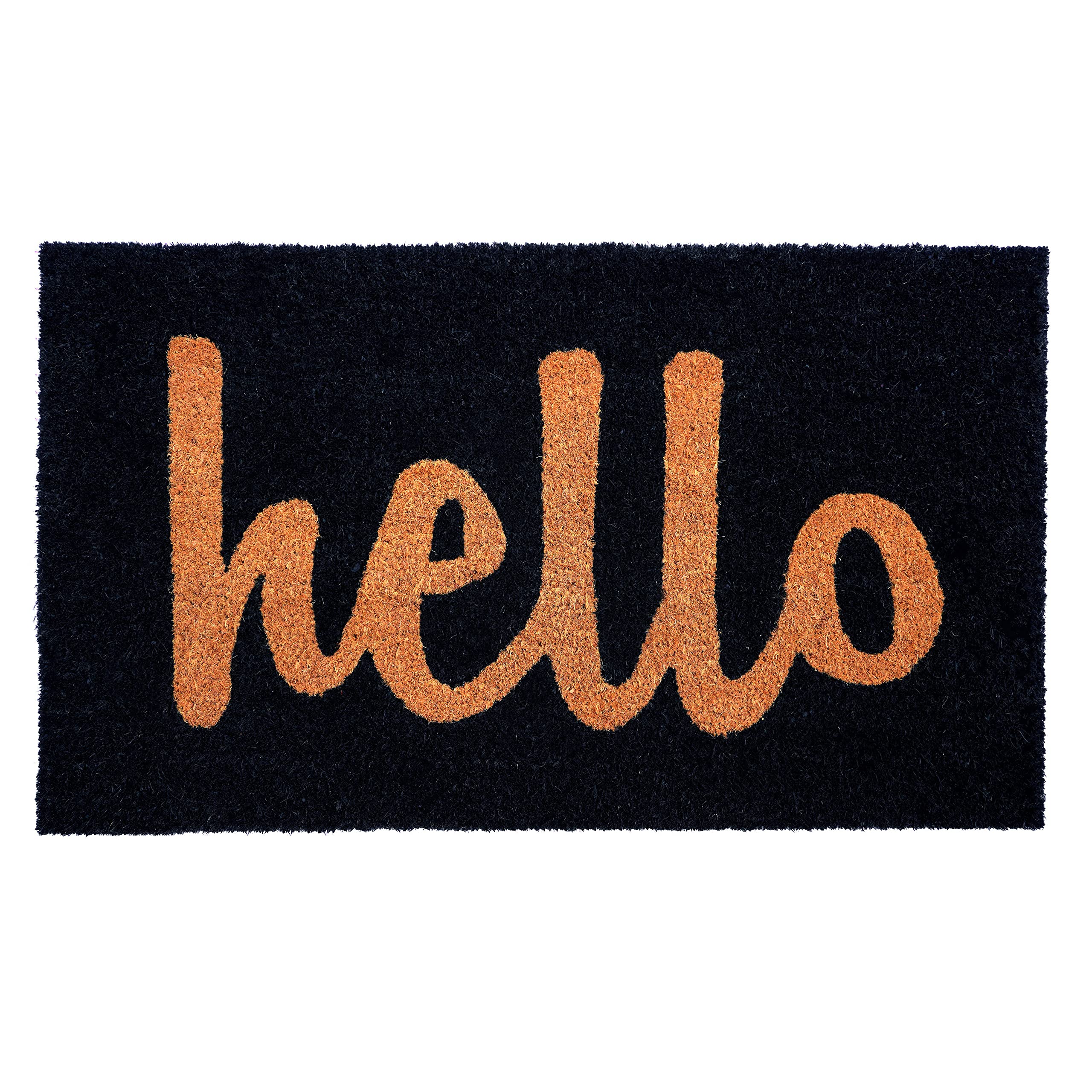 Calloway Mills Script Hello Doormat (Black/Natural, 36' X 72')