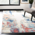 SAFAVIEH Jasper Collection 9 Square Grey / Red JSP101C Modern Abstract Non-Shedding Living Room Bedroom Dining Home Office Area
