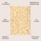 Jonathan Y Smb119C-4 Nevis Palm Frond Indoor Outdoor Area-Rug, Coastal Casual Country & Floral Easy-Cleaning,Bedroom,Kitchen,Backyard,Patio,Non Shedding, 4 X 6, Yellow/Cream
