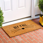 Calloway Mills Hey Yall Whiskers Doormat, (Tan/Black, 24' X 36' X 0.60')