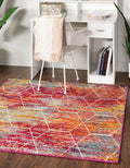 Unique Loom Trellis Frieze Collection Area Rug - Geometric (4 Square, Multi/ Ivory)