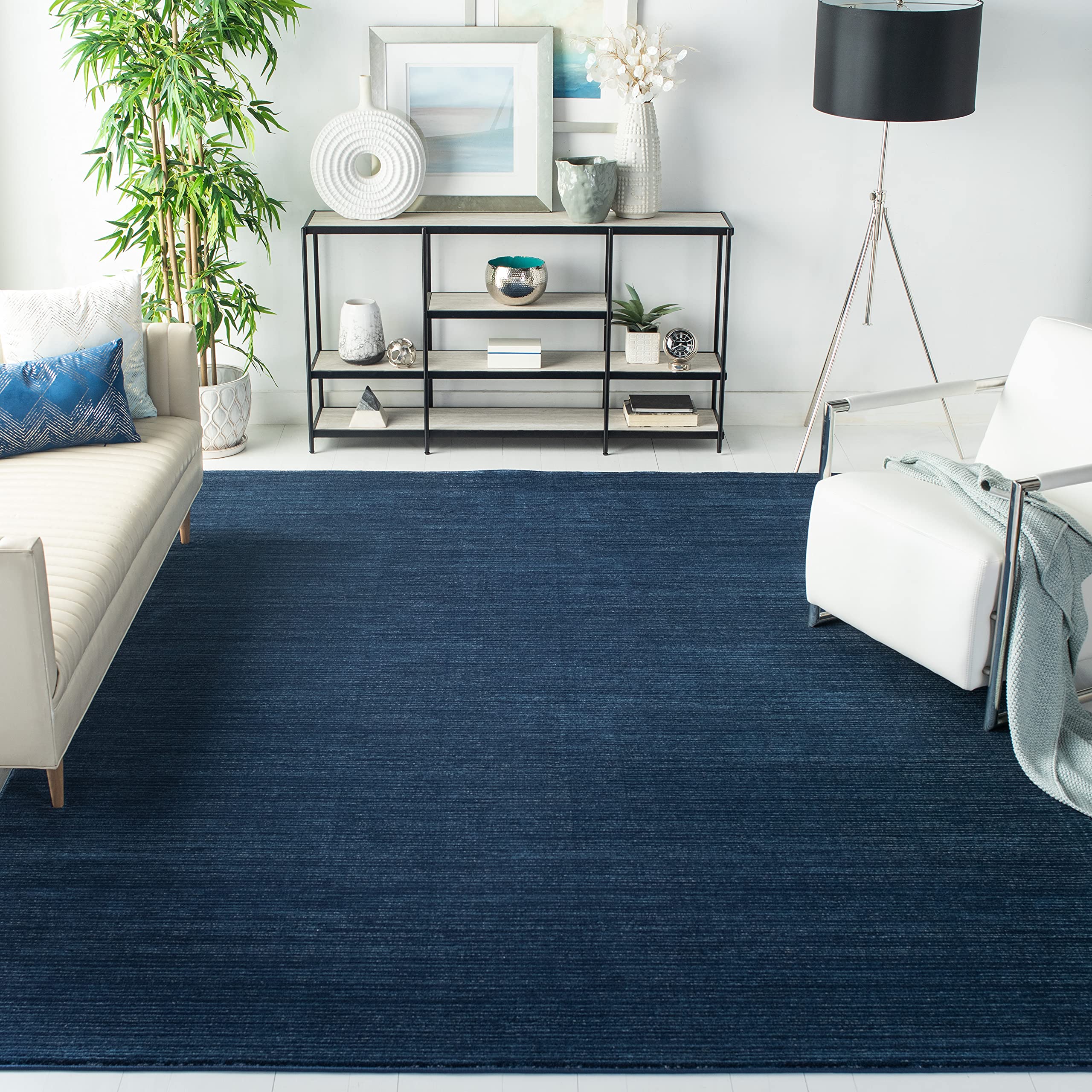 SAFAVIEH Vision Collection X-Large Area Rug - 12 x 18, Navy, Modern Ombre Tonal Chic Design, Non-Shedding & Easy Care, Ideal f