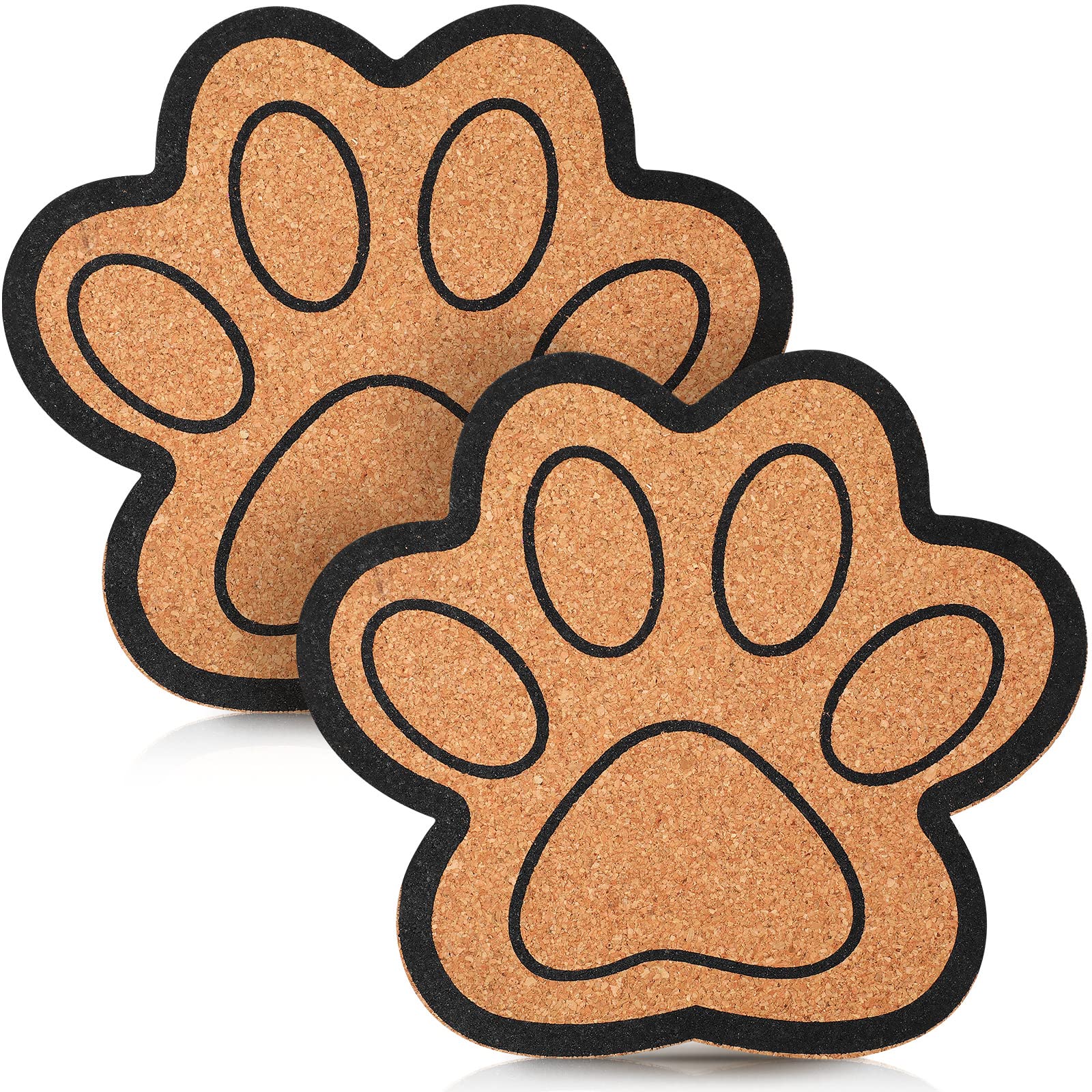 Decorative Cork Bulletin Board For Walls Memo Bulletin Pin Board Dog Paw Shape Bulletin Cork Board For Office Home Kitchen (2 Pi