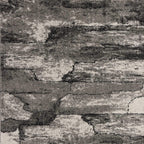 HomeRoots Polypropylene 3' x 5' Grey Abstract Design Area Rug