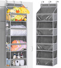 MISSLO Over the Door Storage Organizer with 4 Large Pockets 8 Side Pockets Baby Hanging Closet Door Organizer Heavy Duty Over th