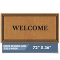 Barnyard Designs Natural Coco Coir Heavy Duty Backing Doormat - Large Cute Non-Slip Front Door Welcome Mat for Outside Entrance 