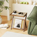 Bamworld Rattan Side Table Boho Nightstand Mid Century Modern End Table Glass Bedside Table Small End Tables Bamboo Coffee Table With Storage Record Player Stand For Living Room Bedroom