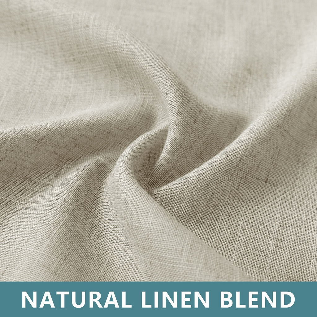 Beige Linen Curtains 54 Inch Length For Master Bedroom 2 Panels Tab Top Light Reducing Semi Privacy Classy Classic Lightweight Sheer Curtains For Kids Room Guest Industrial Farmhouse Decor 52X54 Tan