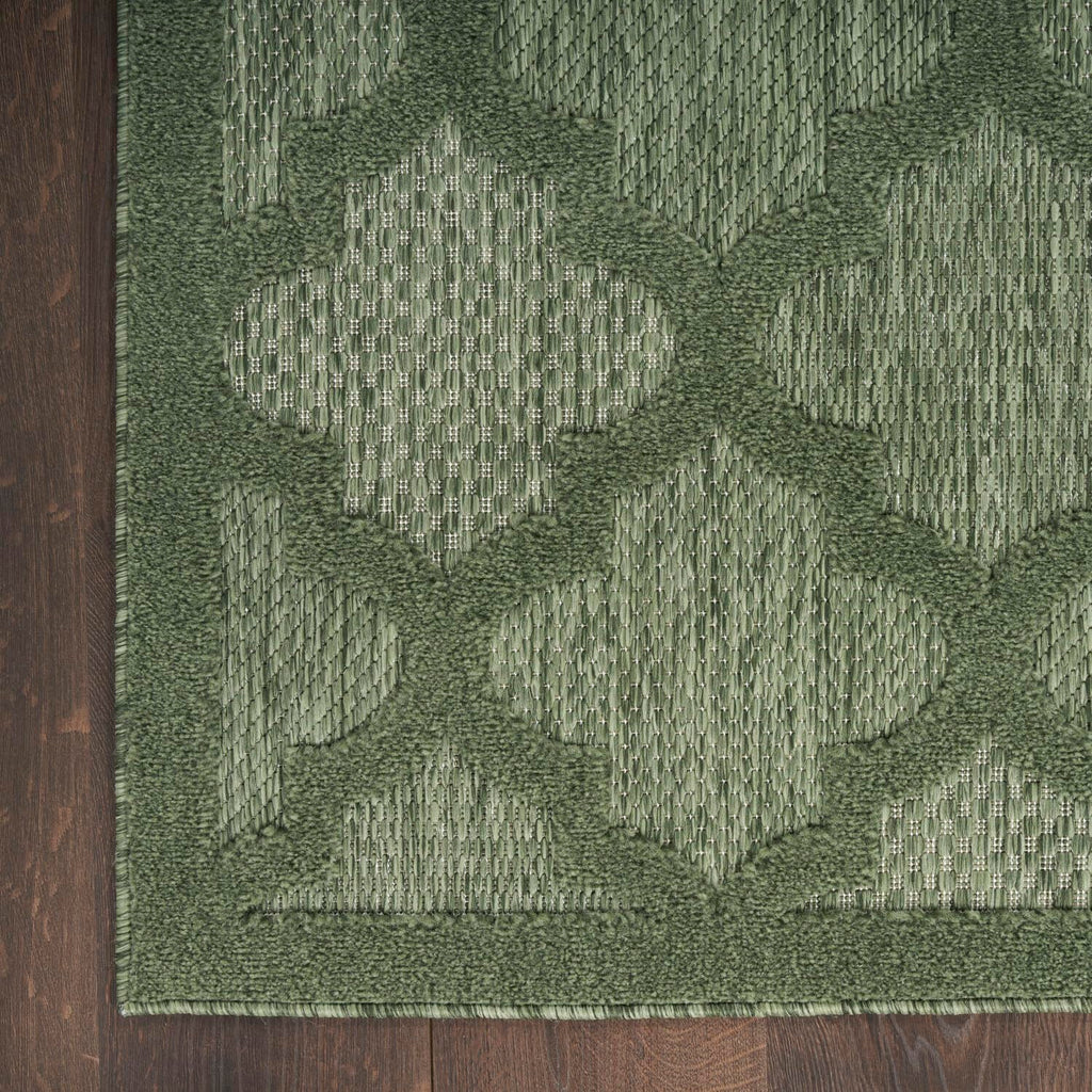 Nourison Easy Care Modern Indoor/Outdoor Green 8' X 10' Area Rug, Easy Cleaning, Non Shedding, Bed Room, Living Room, Dining Room, Backyard, Deck, Patio (8X10)