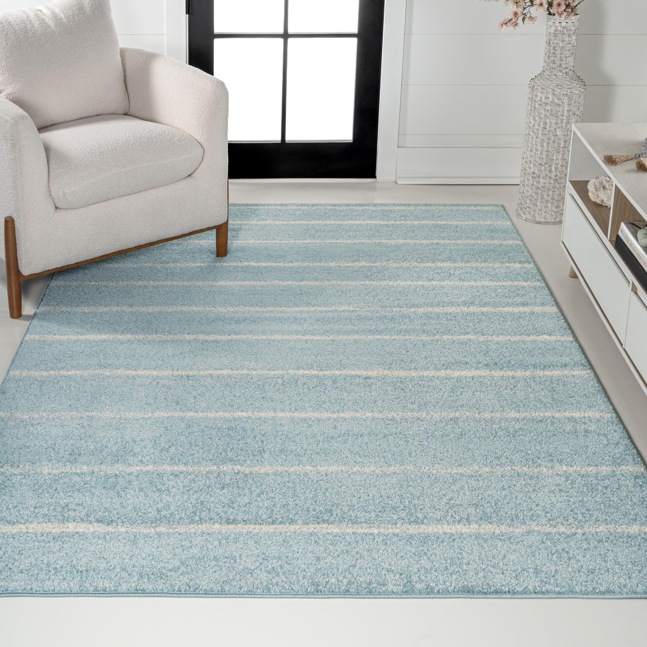 JONATHAN Y MOH201B-8 Williamsburg Minimalist Stripe Area Rug, Contemporary, Modern, Bohemian, Scandinavian, Rustic for Living Ro