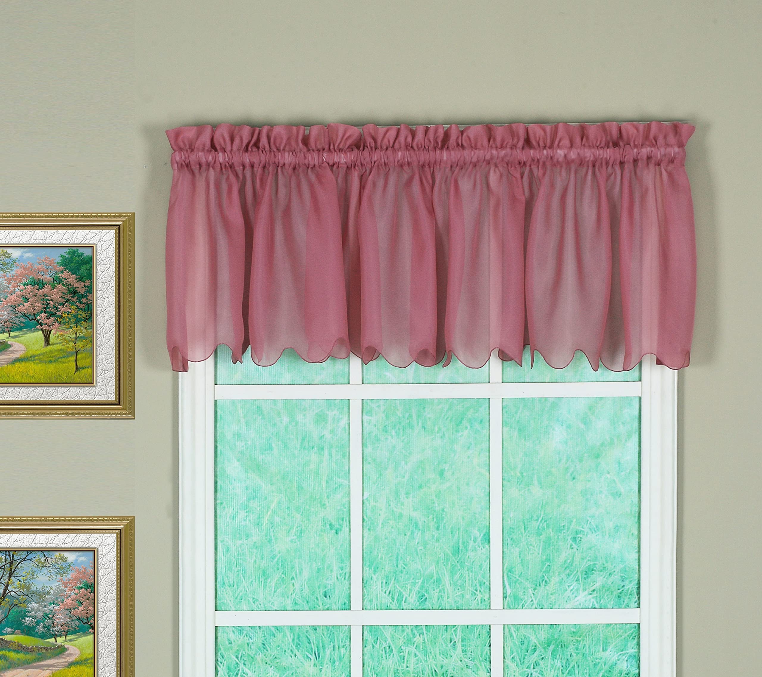 Today'S Curtain Emelia Original Voile Valance 14', Mauve, 60' W X 14' L