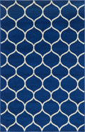 Unique Loom Trellis Frieze Collection Area Rug - Rounded (4' 1'' x 6' 1'', Navy Blue/ Ivory)