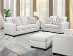 American Furniture Classics Relay Linen Loveseat with Two Throw Pillows Sofas, Soft Washed Cream Tweed