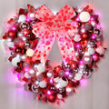 14 Valentine Wreath Heart Door Wreath for Front Door Wall Window Romantic Decor, 2 Tier Plastic Valentines Day Love Heart Wrea
