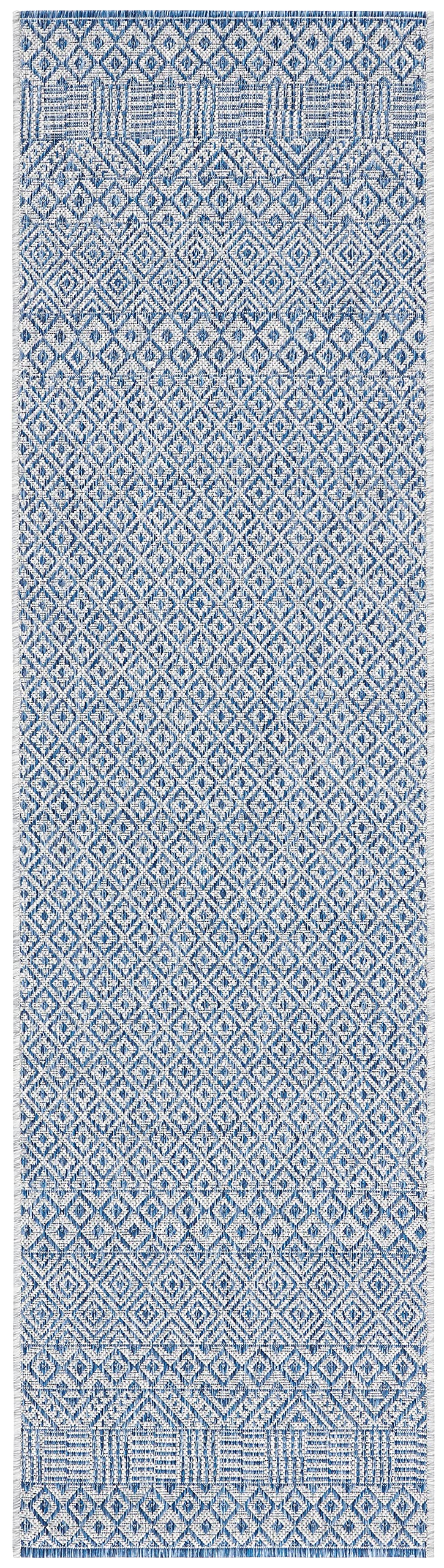 Safavieh Courtyard Collection 2'3' X 8' Grey/Blue Cy8235 Indoor/ Outdoor Patio Backyard Mudroom Runner Rug