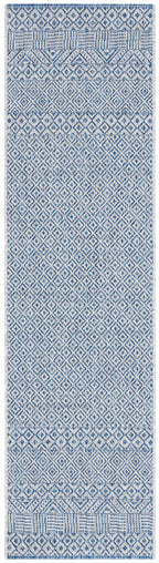 Safavieh Courtyard Collection 2'3' X 14' Grey/Blue Cy8235 Indoor/ Outside Waterproof Easy Cleansingpatio Backyard Mudroom Runner Mat