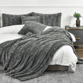 Yusoki Luxury Faux Fur Blanket,Gray Soft Fuzzy Fluffy Cozy Blanket Plush Furry Comfy Warm Blanket For Couch Bed Chair Sofa Bedro