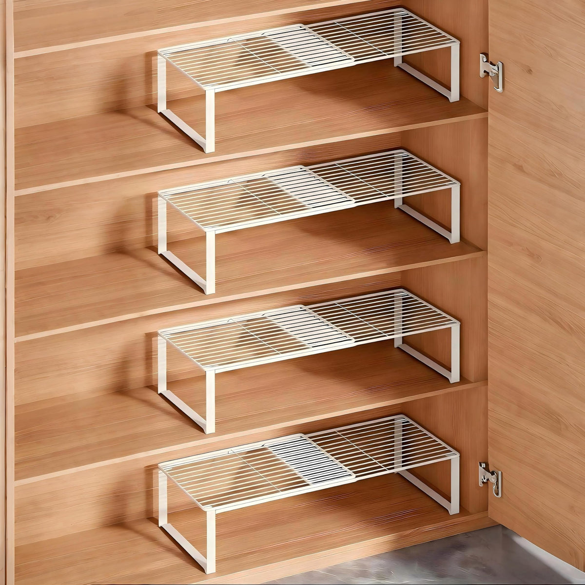 GLDFI MultiFunctional Adjustable Metal Wire Shoe Rack Organizer  Stackable Shoe Storage for Closet, Extendable 1524.4in, Retr