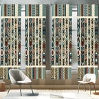 Ambesonne Bohemian Window Curtains Pack of 2, Modern Ethnic Themed Ornaments with Southwestern Inspirations, Lightweight Set wit