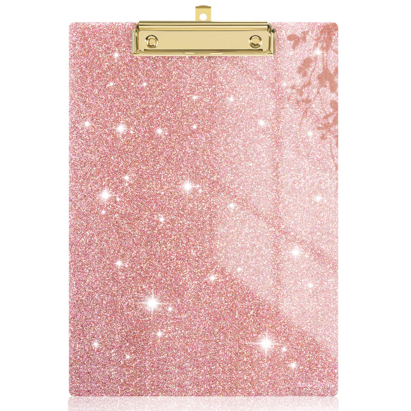 Rimilak Acrylic Clipboards, Glitter Clipboard With Low Profile Gold Clip, Designed For Classroom School And Office Use, A4 Lette