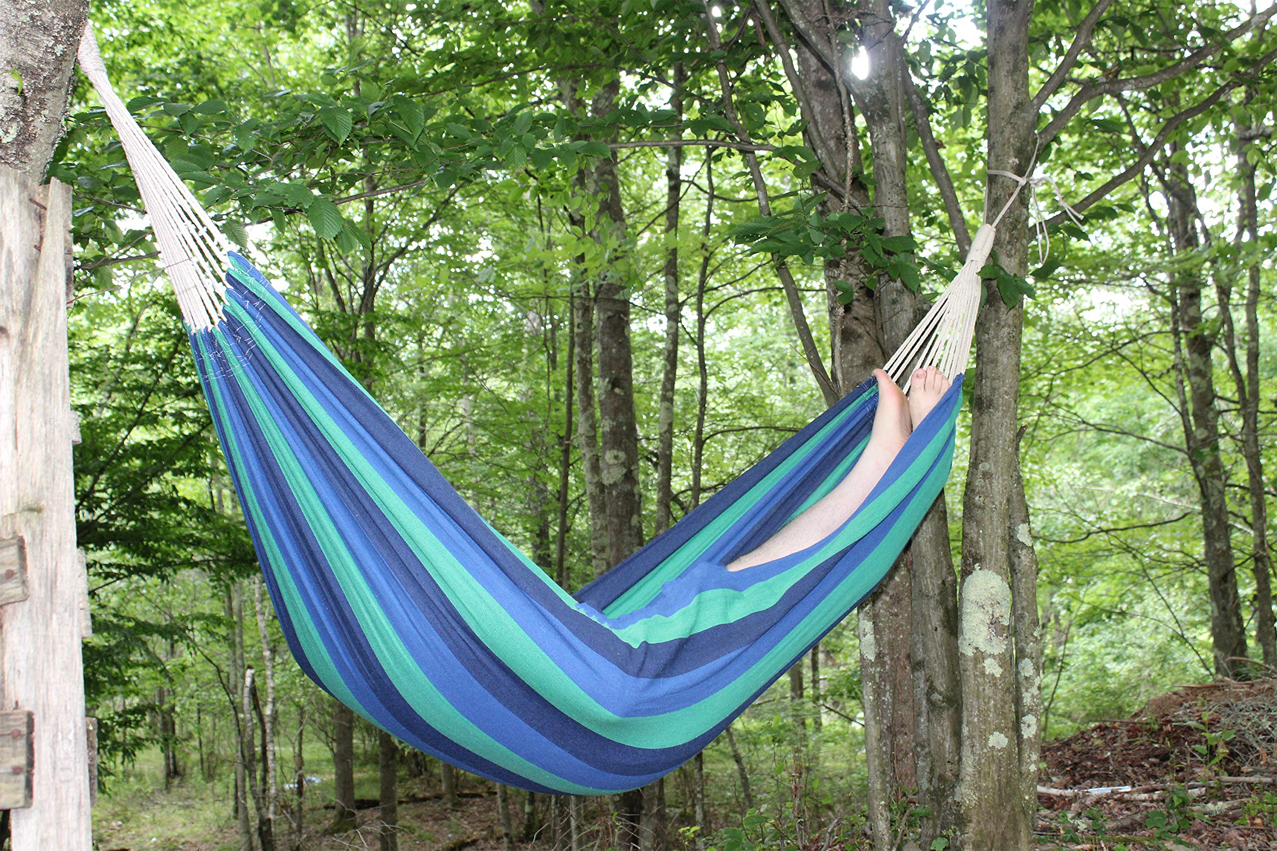 Ledmark Ind. Trekmate Breathable Cotton Fabric Canvas Single Person Brazilian Hammock,for Camping, Outdoors Gear, Backpack, Hiki