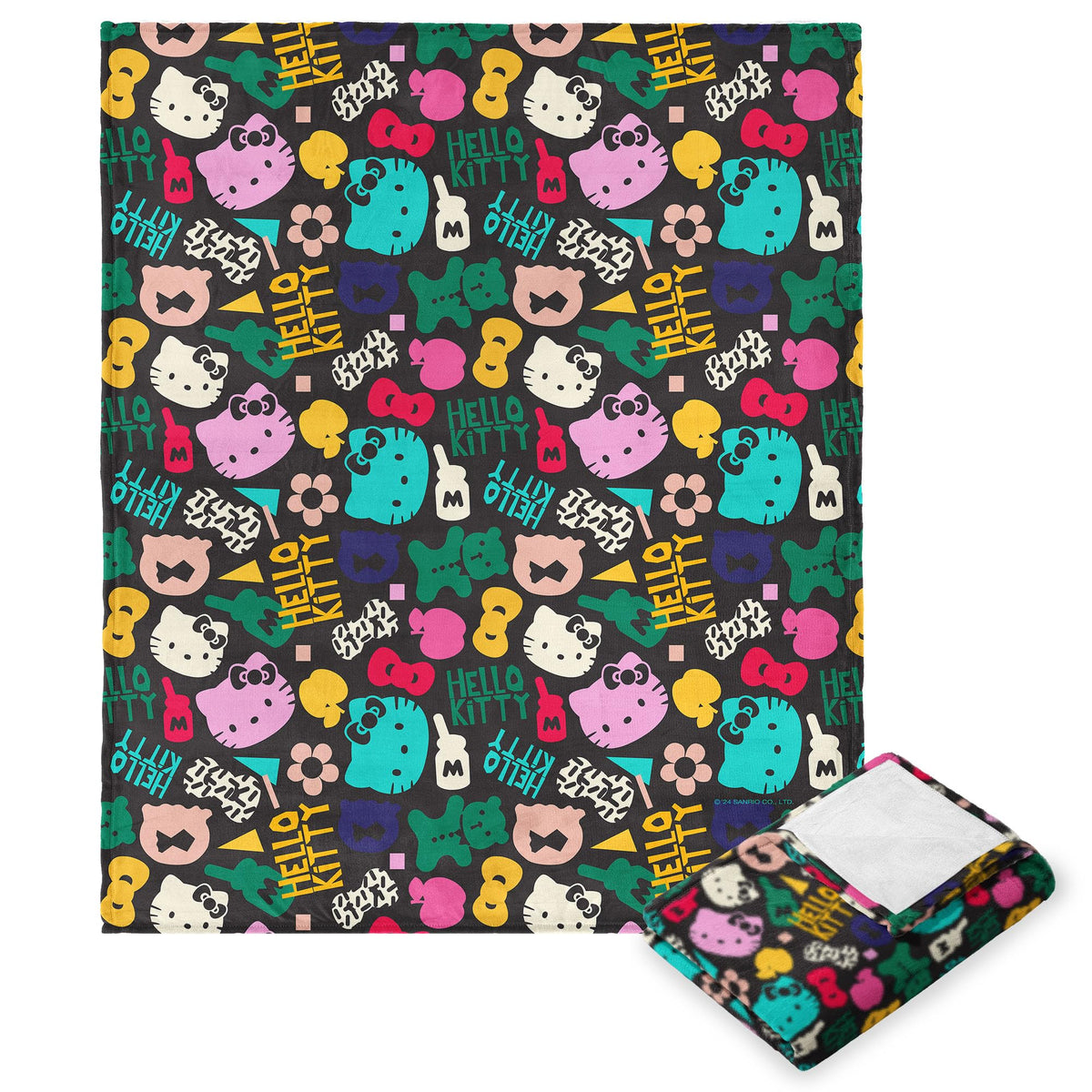 Northwest Hello Kitty Silk Touch Throw Blanket, 50' X 60', Friends Collage