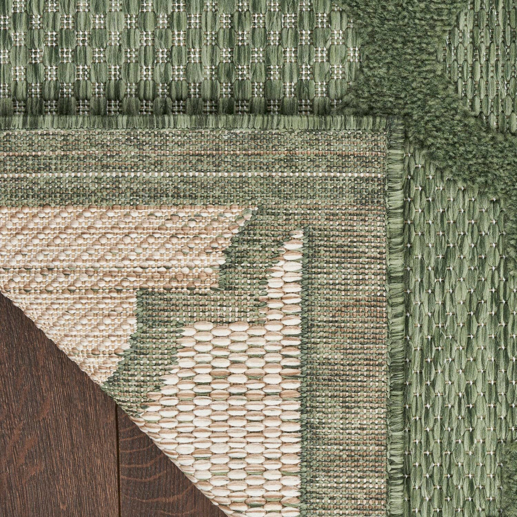 Nourison Easy Care Modern Indoor/Outdoor Green 8' X 10' Area Rug, Easy Cleaning, Non Shedding, Bed Room, Living Room, Dining Room, Backyard, Deck, Patio (8X10)