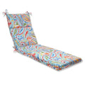 Pillow Perfect Paisley Indoor/Outdoor Split Back Chaise Lounge Cushion With Ties, Plush Fiber Fill, Weather, And Fade Resistant,