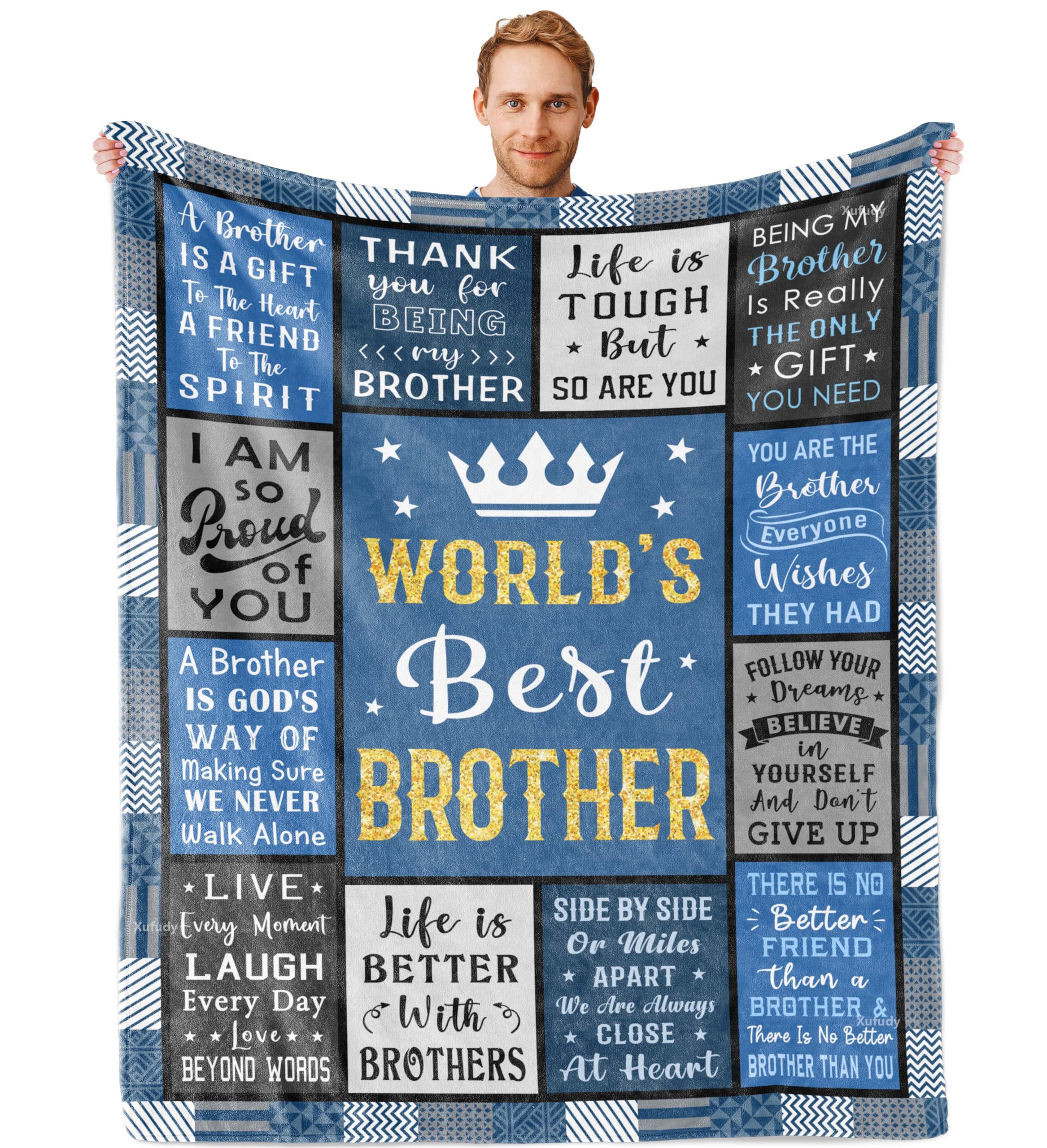 Xufudy Gifts For Brother, Christmas For Brother, Gifts For Brother Christmas, Brother Gifts, Brother Birthday Gifts Blanket 60'