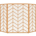 Best Choice Products 52x31in 3 Panel Chevron Fireplace Screen, Mid Century Modern Wrought Iron Hand Crafted Fire Place Guard for